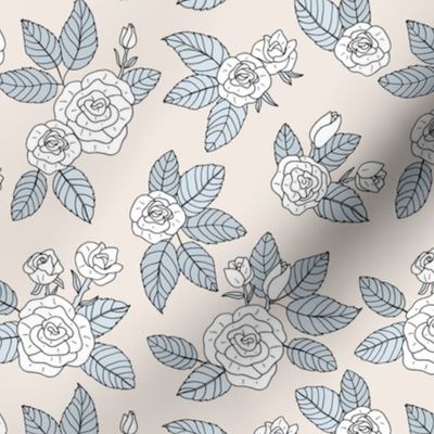 Romantic bohemian rose garden english roses nursery design soft blush blue gray white