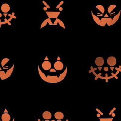 Pumpkin Faces (black and orange)