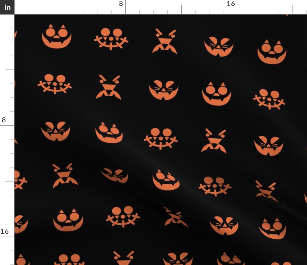 Pumpkin Faces (black and orange)