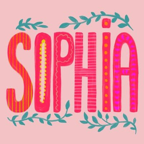 Sophia name tag 8x8