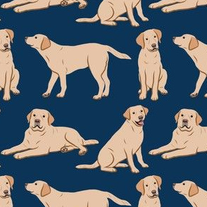 Yellow Labrador Retriever Dogs - Navy Dark Blue