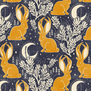 Jackalope - 15" large - midnight marigold 