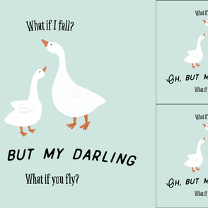 1 blanket + 2 loveys: what if I fall? oh, but my darling, what if you fly? aqua