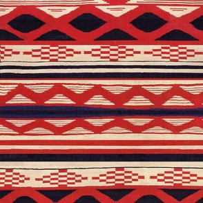 Navajo Inspired Southwest - Red Black Ivory 