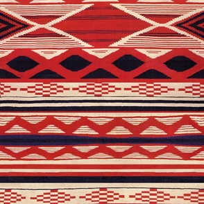 Navajo Inspired Southwest - Red Black Ivory - Design 11400013