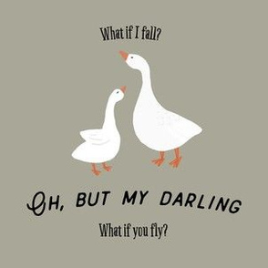 6" square: what if I fall? oh, but my darling, what if you fly? otter