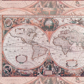 Peach Antique Map