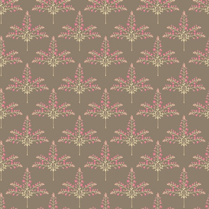 Pashmina - Delicate Floral Grasses in Pink Cream Brown - SMALL-Scale - UnBlink Studio by Jackie Tahara
