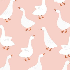 pink geese