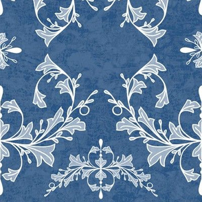 Large Aegean Blue Texture Rococo