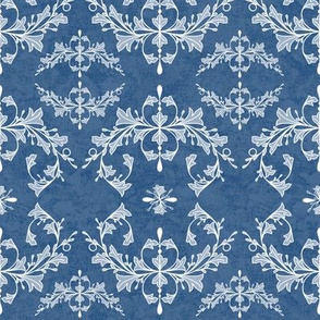 Medium Aegean Blue Texture Rococo