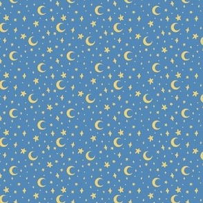 Blue and Gold Starry Moons