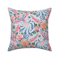 Whimsy Phoenix Chintz (dusty blue)