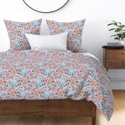 Whimsy Phoenix Chintz (dusty blue)