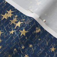 Gold Stars and Script on Navy