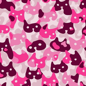 Ghostly camouflaging cats are watching you in pink