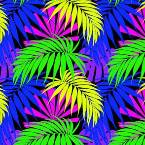 Neon Tropical Leaves