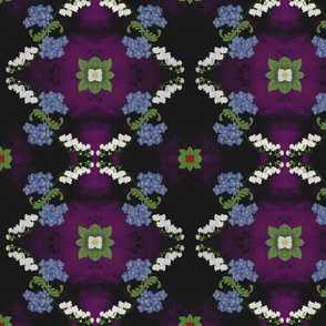 Northern Wildflower Damask on Deep Plum