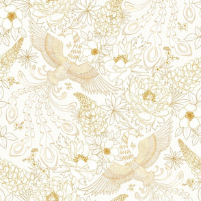 Gilded Phoenix Chintz 18”