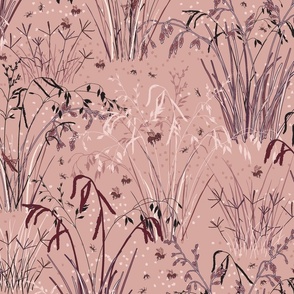 paspalum, couche and prairie grass - dusky pink