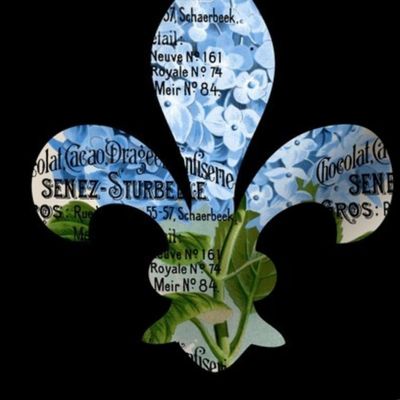 French Fleur de Lis Blue Hydrangea