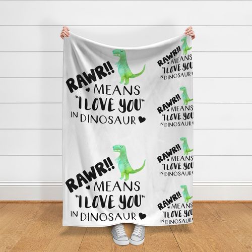 Dinosaur//Rawr means I love you - Blanket/Lovey Combo - NO GUIDES (MINKY)