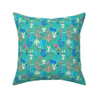 Mermaid Animals Coral Reef Green - Small Scale