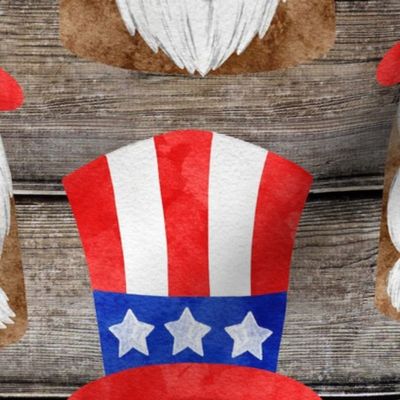 Uncle Sam Gnomes on Barn Wood - large scale