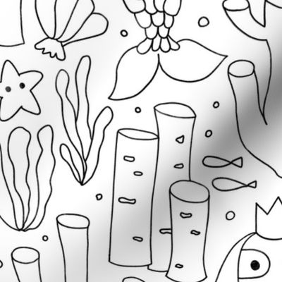 Underwater Animals Coloring Design