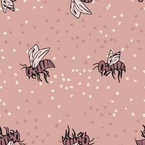 honey bees - dusky pink