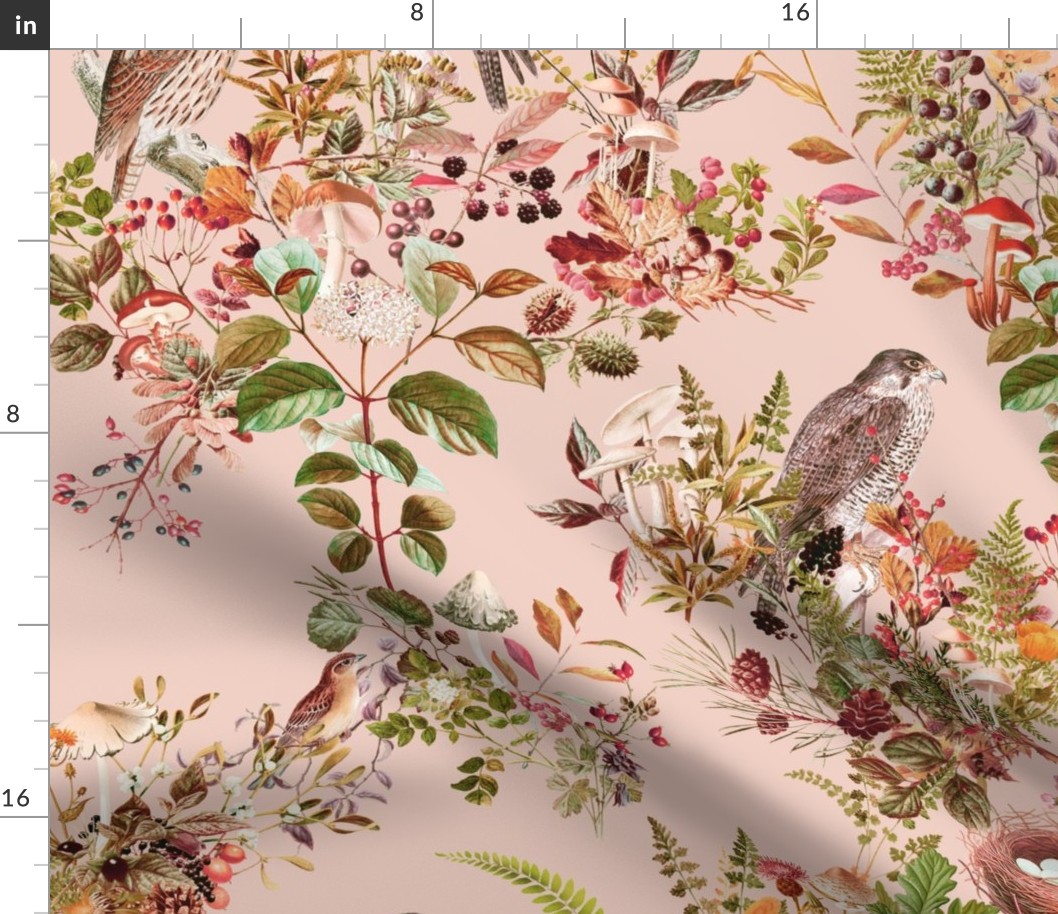 Birds in Woods v2 XL BLUSH 