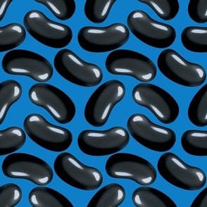 Large Black Jelly Beans on Blueberry