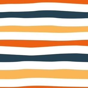 Small scale // Nautical stripes coordinate // white nile blue and orange (blue update 2023)