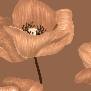 Poppy Flowers Jumbo - Brown