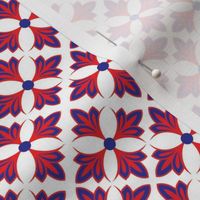 Red and Blue Flower Tiles