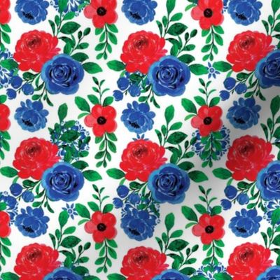 Red and Blue Flowers