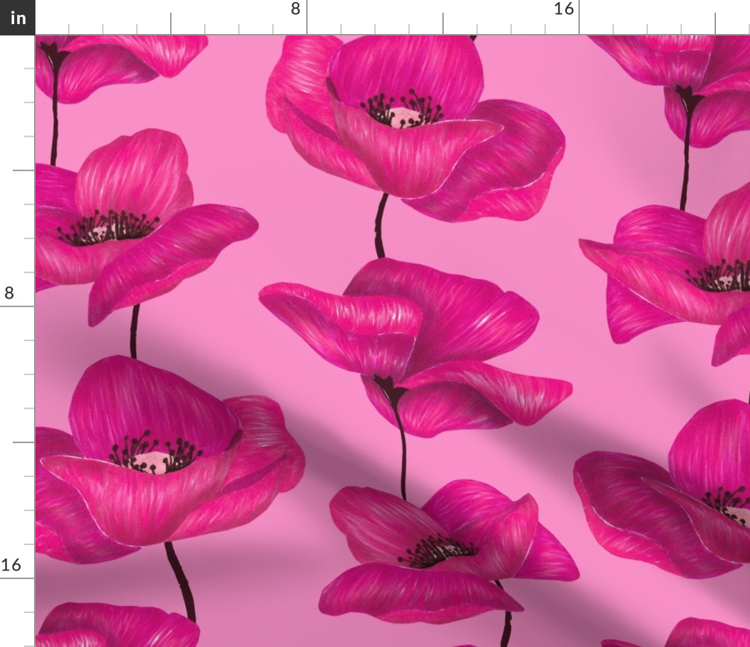 Poppy Flowers XL - Hot Pink