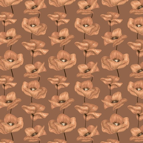 Poppy Flowers - Brown