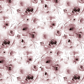 Mauve Watercolor Abstract Floral