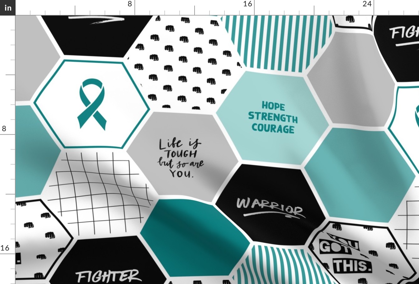 Warrior: Ovarian Cancer Fighter (T.E.A.L. Awareness blanket, cancer gift)