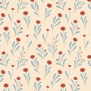 Large Red Farmhouse Florals