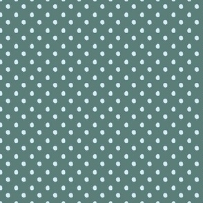 Green and Sky Blue Painted Polka Dots