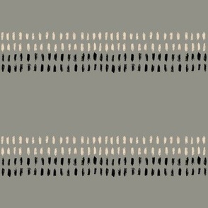 Boho stripe in sage gray and black