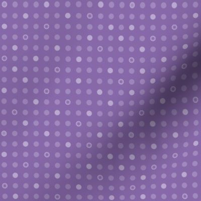 Mid Mod Flowers and Polka Dots Purple  