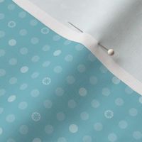 Mid Mod Flowers and Polka Dots Blue  