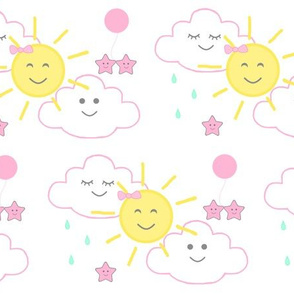 Pink Sun Rain Clouds 