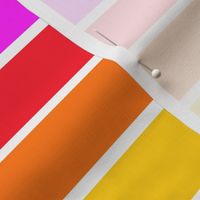 Bright rainbow and white stripes - horizontal - large