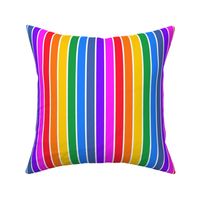 Bright rainbow and white stripes - vertical - small