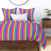 Bright rainbow and white stripes - vertical - small