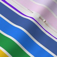 Bright rainbow and white stripes - vertical - small